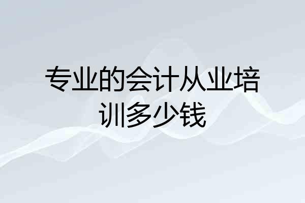 专业的会计从业培训多少钱