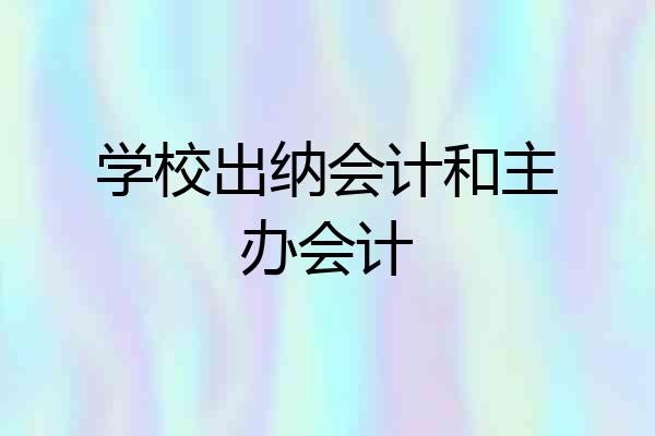 学校出纳会计和主办会计