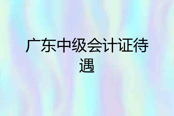 广东中级会计证待遇