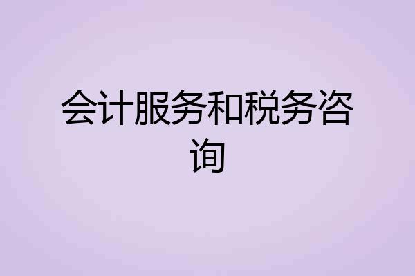 会计服务和税务咨询