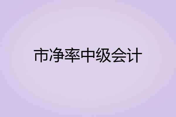 市净率中级会计