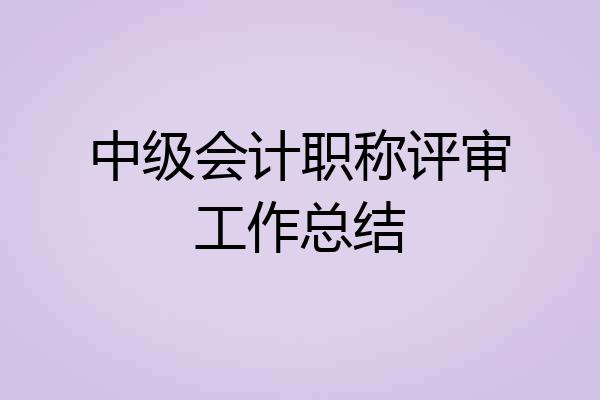 中级会计职称评审工作总结