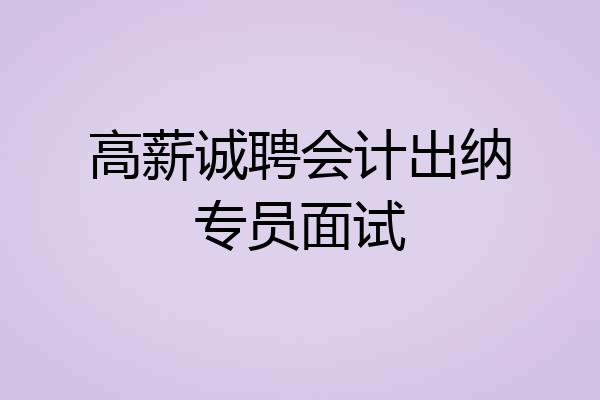 高薪诚聘会计出纳专员面试