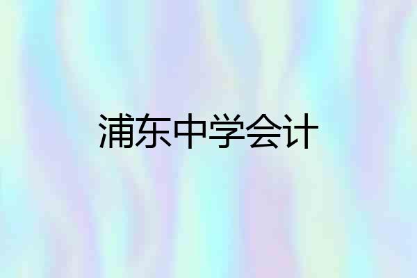 浦东中学会计