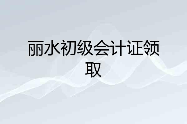 丽水初级会计证领取