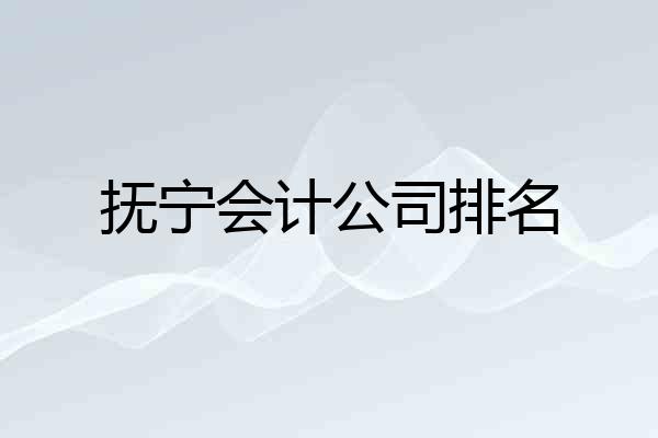 抚宁会计公司排名