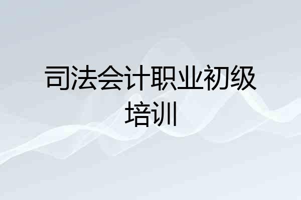 司法会计职业初级培训