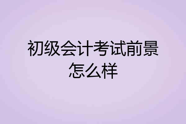 初级会计考试前景怎么样