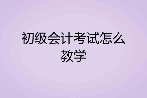 初级会计考试怎么教学