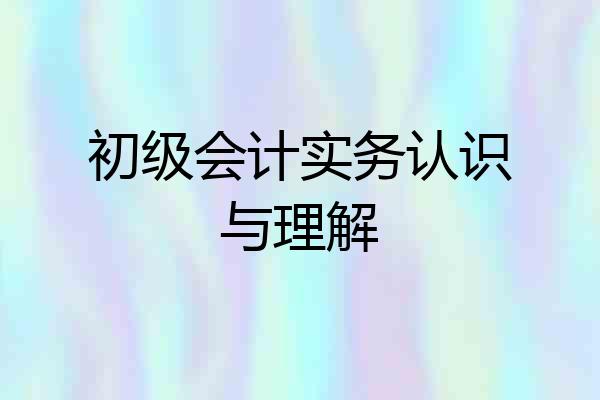 初级会计实务认识与理解