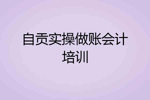 自贡实操做账会计培训