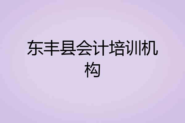 东丰县会计培训机构