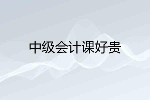 中级会计课好贵