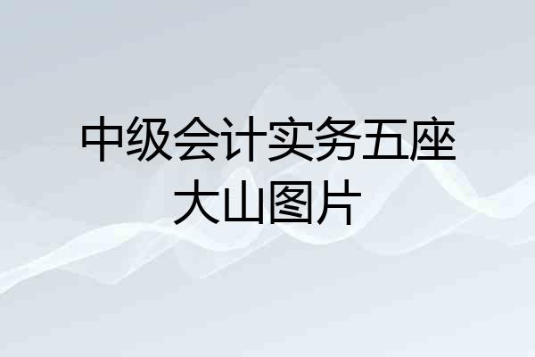 中级会计实务五座大山图片