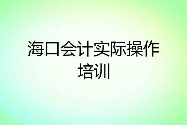 海口会计实际操作培训