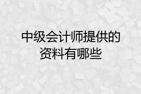 中级会计师提供的资料有哪些