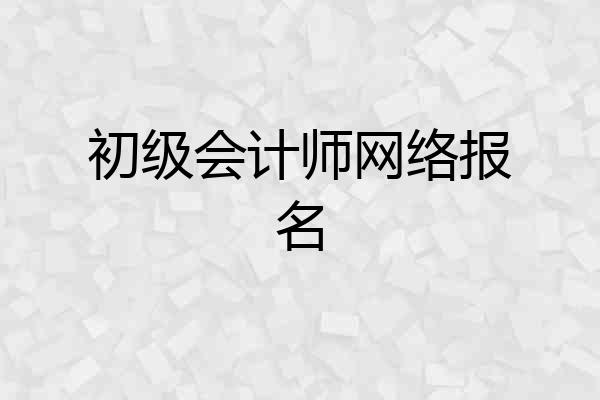 初级会计师网络报名