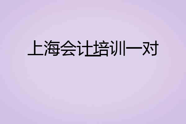上海会计培训一对一