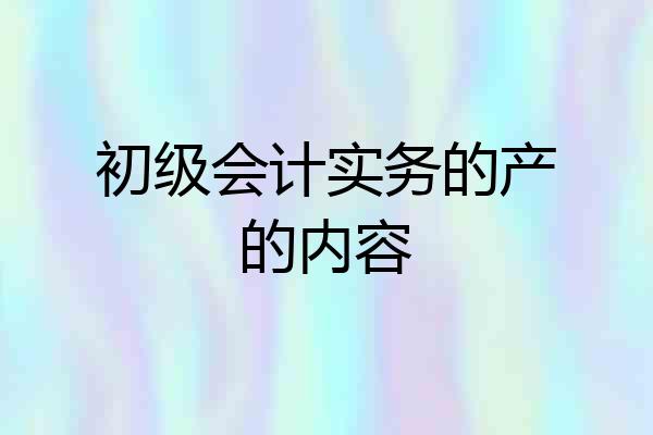初级会计实务的产的内容
