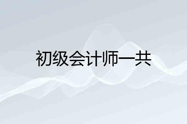 初级会计师一共