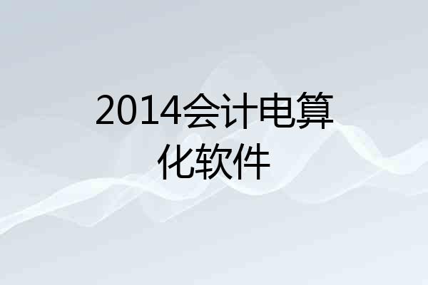 2014会计电算化软件