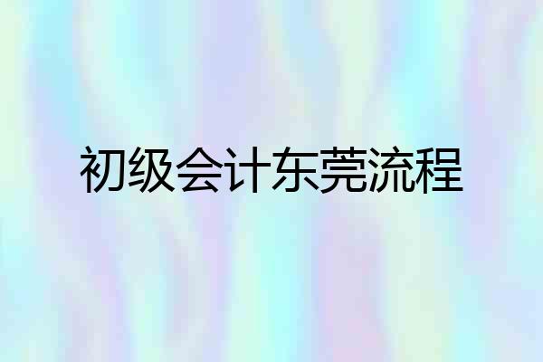 初级会计东莞流程