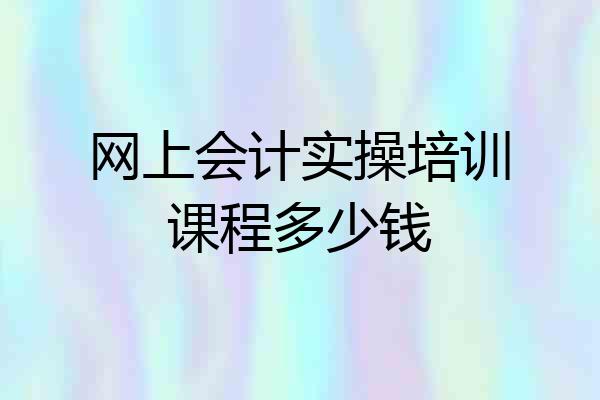 网上会计实操培训课程多少钱