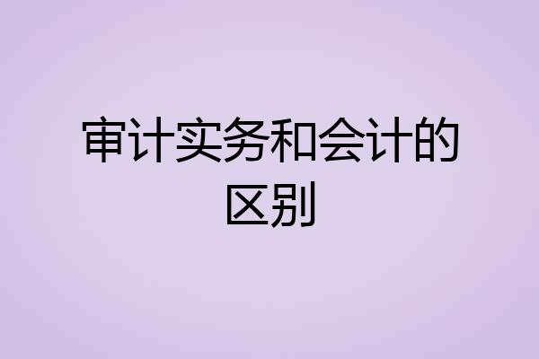 审计实务和会计的区别