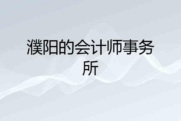 濮阳的会计师事务所