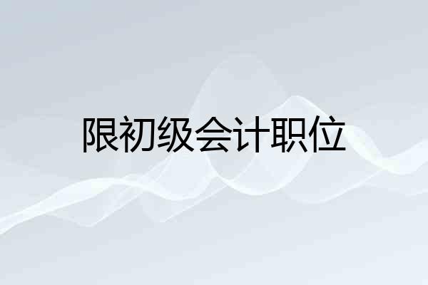 限初级会计职位
