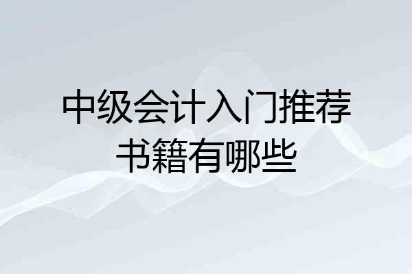 中级会计入门推荐书籍有哪些