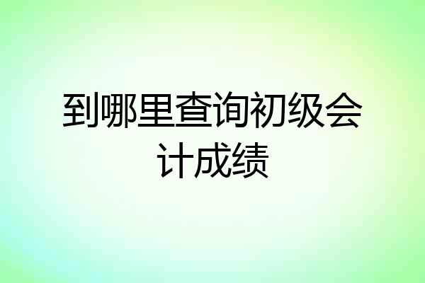到哪里查询初级会计成绩