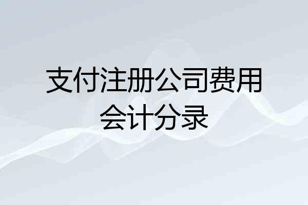 支付注册公司费用会计分录