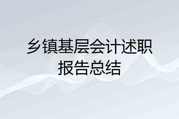 乡镇基层会计述职报告总结