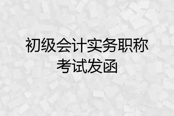 初级会计实务职称考试发函