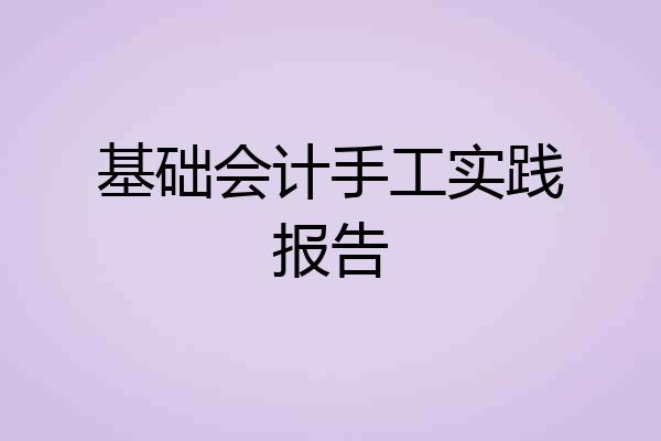基础会计手工实践报告