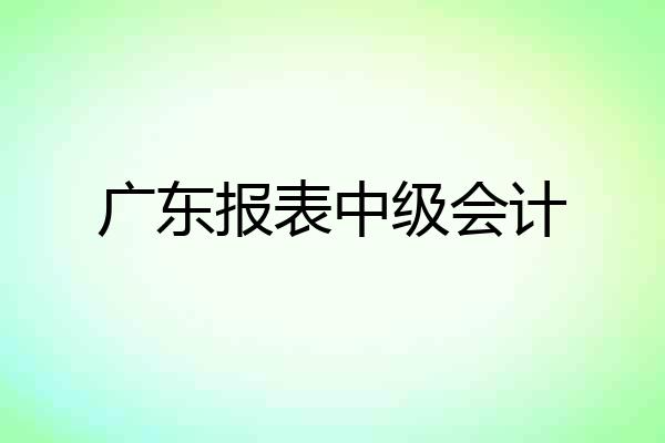 广东报表中级会计