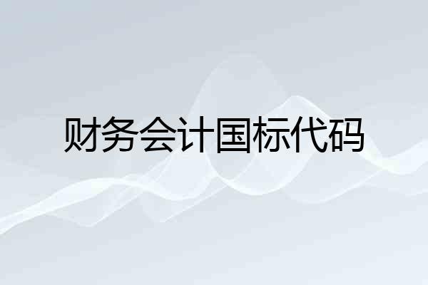财务会计国标代码