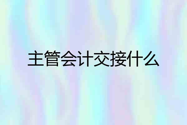 主管会计交接什么