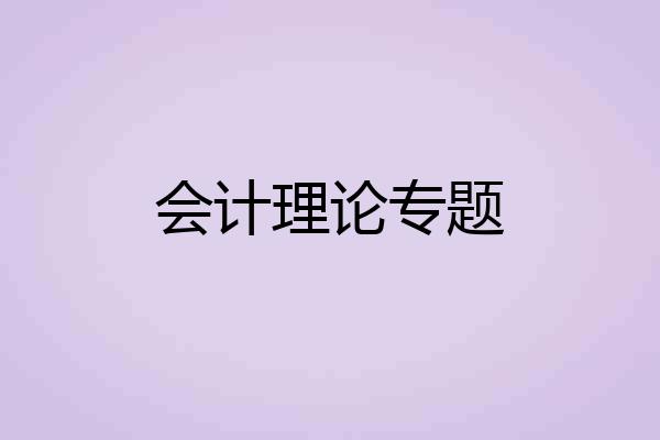 会计理论专题