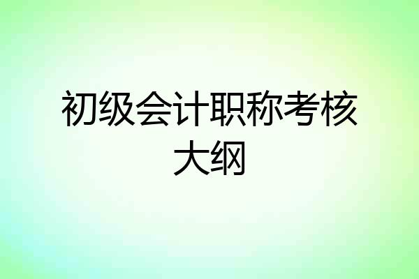 初级会计职称考核大纲