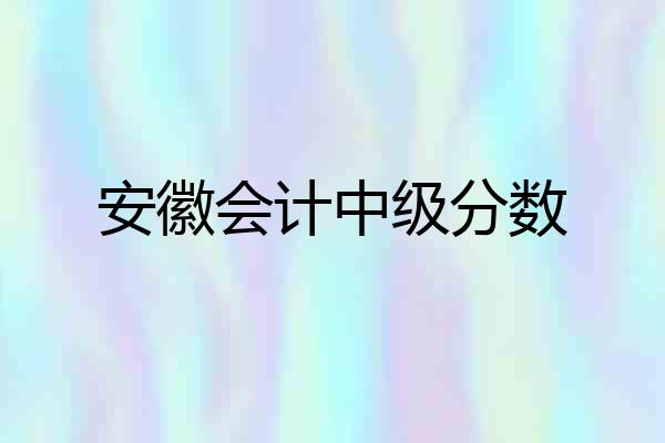 安徽会计中级分数