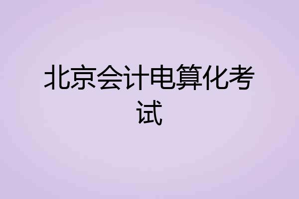 北京会计电算化考试