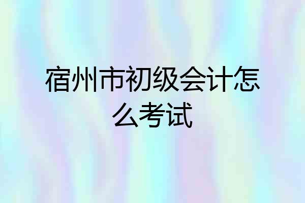 宿州市初级会计怎么考试