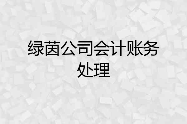 绿茵公司会计账务处理