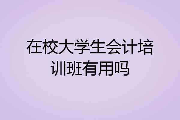 在校大学生会计培训班有用吗