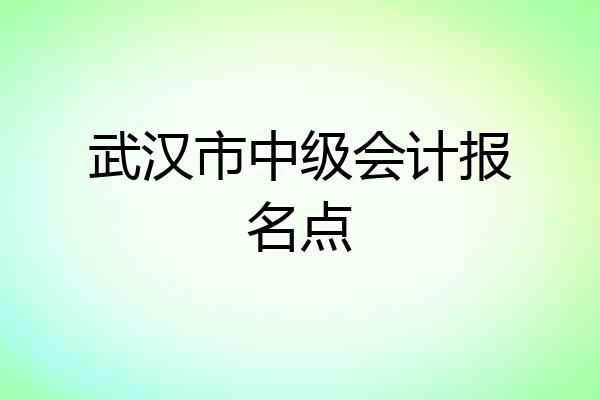 武汉市中级会计报名点