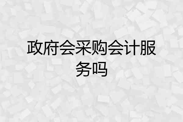 政府会采购会计服务吗
