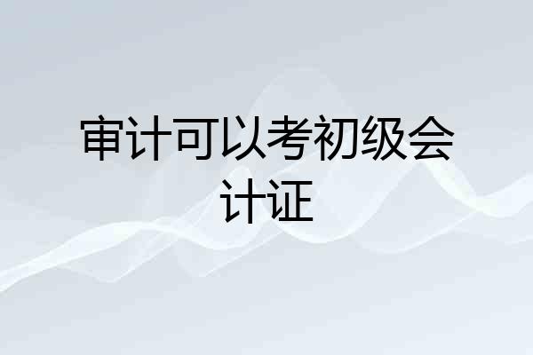 审计可以考初级会计证