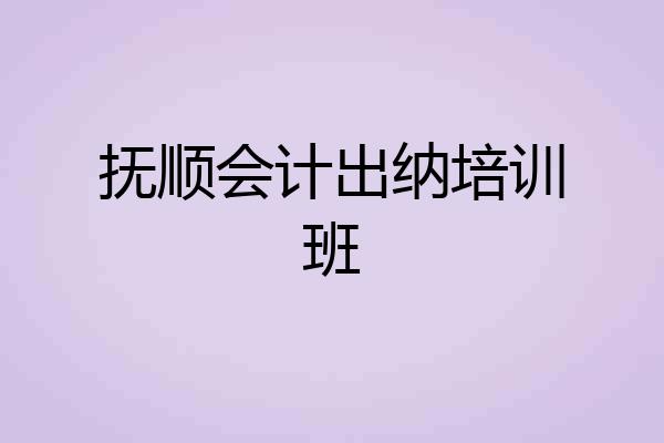 抚顺会计出纳培训班